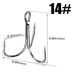 Gamakatsu Fishing Hooks 15Pcs/lot 13ME 1#-14# High Carbon Steel Material Treble Black Fishing Hook Fishing Tackle Round Bend