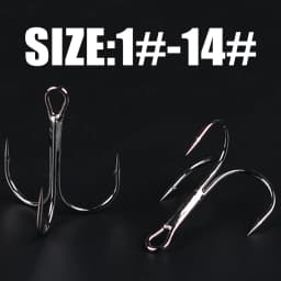 Gamakatsu Fishing Hooks 15Pcs/lot 13ME 1#-14# High Carbon Steel Material Treble Black Fishing Hook Fishing Tackle Round Bend