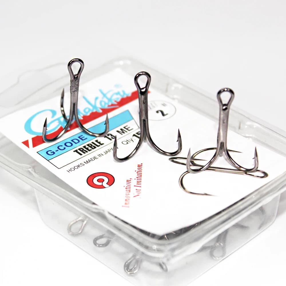 Gamakatsu Fishing Hooks 15Pcs/lot 13ME 1#-14# High Carbon Steel Material Treble Black Fishing Hook Fishing Tackle Round Bend