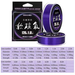 ZUKIBO Toray Soft Flouocarbon Coating Purple Nylon Fishing Line Durable Monofilament Line Fresh/Saltwater Japan Sinking Line