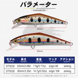 D1 D-CONTACT Sinking Minnow Lures 63mm 85mm Artificial Hard Wobblers High Quality For Bass Trout Pesca Winter Fishing Tackle