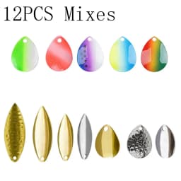 12/14Pcs Colorado Spinner Blade for Spinnerbaits Fishing Lure Spinner Bait Blades DIY Walleye Rig Lure Making Parts Accessories