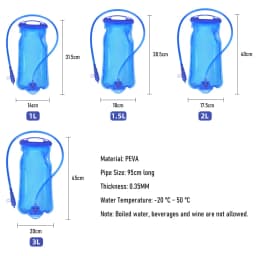 ThinkRider Water Bladder Water Reservoir Hydration Pack Storage Bag BPA Free - 1L 1.5L 2L 3L Running Hydration Vest Backpack