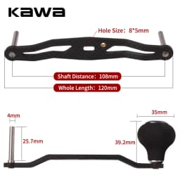 Kawa New Fishing Reel Handle Carbon Fiber With Eva Knob Length120mm Size 7x4 and 8X5mm For D/S Saltwater FishingRocker Accessory