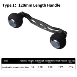 Kawa New Fishing Reel Handle Carbon Fiber With Eva Knob Length120mm Size 7x4 and 8X5mm For D/S Saltwater FishingRocker Accessory