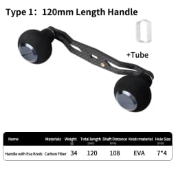 Kawa New Fishing Reel Handle Carbon Fiber With Eva Knob Length120mm Size 7x4 and 8X5mm For D/S Saltwater FishingRocker Accessory