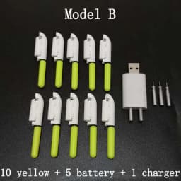 10 pcs/lot Electronic Light Stick With Rechargeable Battery Clip on Fishing Rod Glowing Lamp CR322 / CR425 Night Fishing A578
