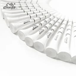 50 Pieces Bamboo Golf Degree Scale Tees 83mm Reduce Friction Side Spin Golf Tees White and Black Adjustable Depth
