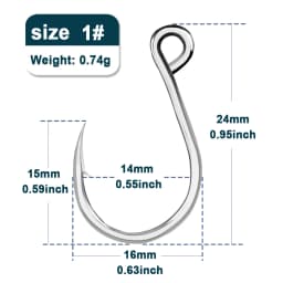 9KM Fishing Hooks 25Pcs Fishing Jigging Hook Carp Eye Worm Barbed Inline Hooks Saltwater High Carbon Steel Fishing Accessories