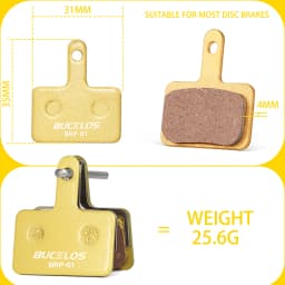 BUCKLOS MTB Disc Brake Pads for SHIMANO B01S Copper-Based Metal Hydraulic Brake Pad Mountain Bike Brake Pads for MT200 M535 M395