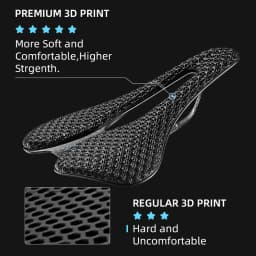 RYET 3D Printed Bicycle Saddle Ultralight Carbon EVA 245x145mm Bike Seating Part MTB Gravel Road Bike Seat Cycling Cushion