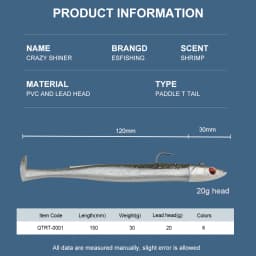 ESFISHING Soft Fishing Lures Leurre Souple Crazy Paddle Tail 150mm Swimbait Lifelike for Pike Bass Trout Pescas