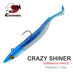 ESFISHING Soft Fishing Lures Leurre Souple Crazy Paddle Tail 150mm Swimbait Lifelike for Pike Bass Trout Pescas