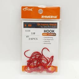 ZYZHE 8~28Pcs Red Octopus Beak Fishing Hooks High Carbon Steel 11 Sizes BKK Hooks Sharp Ideal For Freshwater Saltwater Fishhooks