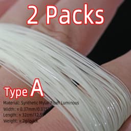 ICERIO 2packs Holographic Mylar Flash Tinsel Synthetic Luminous Glowing Fly Tying Material for Fishing Assist Hook Jigs Lure