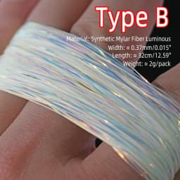 ICERIO 2packs Holographic Mylar Flash Tinsel Synthetic Luminous Glowing Fly Tying Material for Fishing Assist Hook Jigs Lure