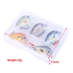 HENGJIA 5pcs 1.5g-2g 3cm Mini Crankbait Kit Artificial Wobblers Hard Bait Bass Trout Fishing Lure Tackle Pesca Peche Truite