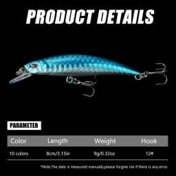 1pcs Jerkbait Sinking Wobblers Fishing Lures 8cm-9g Trout Artificial Plastic Hard Bait Crankbait Bass Fishing Tackle