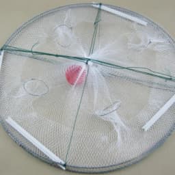 1pcs Foldable Fishing Shrimp Fish Crab Bait Net Trap 4 Holes Crayfish Lobster Fishnet Cast Dip Cage 33*12cm