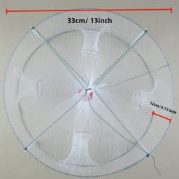 1pcs Foldable Fishing Shrimp Fish Crab Bait Net Trap 4 Holes Crayfish Lobster Fishnet Cast Dip Cage 33*12cm