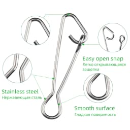 DNDYUJU 50pcs Fishing Snap Fast Lock Fishing Connector Lure Safety Pin Fish Tool Stainless Steel Snap Swivel Fish Tackle