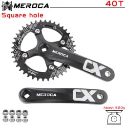 MEROCA Bicycle Crank Chainwheel 104BCD MTB Bike Crankset Aluminum Alloy with Bottom 170mm Crank Black 32/34/36/38/40/42T Plate