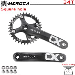 MEROCA Bicycle Crank Chainwheel 104BCD MTB Bike Crankset Aluminum Alloy with Bottom 170mm Crank Black 32/34/36/38/40/42T Plate