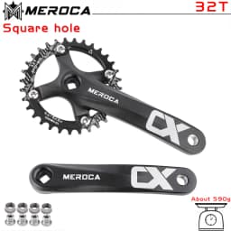 MEROCA Bicycle Crank Chainwheel 104BCD MTB Bike Crankset Aluminum Alloy with Bottom 170mm Crank Black 32/34/36/38/40/42T Plate