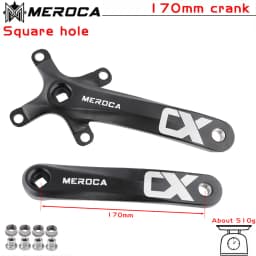 MEROCA Bicycle Crank Chainwheel 104BCD MTB Bike Crankset Aluminum Alloy with Bottom 170mm Crank Black 32/34/36/38/40/42T Plate