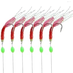 5Pack Fishing Wobbler Sabiki Bait Rigs & Luminous Bean Fishing Hooks Ocean Fly Saltwater Glow-in-Dark Rigs