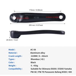 Bafang Crank Arm Electric Bicycle Crank Mid Motor Cranks Essential Parts Mid Motor Accessary BBS01 BBS02 BBSHD Ebike parts