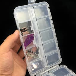 WEIHE Mini Fishing Tackle Box Compartments for Small Clear Plastic Waterproof Hooks Lures Baits Fishing Accessories