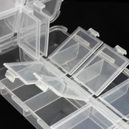 WEIHE Mini Fishing Tackle Box Compartments for Small Clear Plastic Waterproof Hooks Lures Baits Fishing Accessories