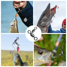 FishTrip 3 Way Swivels Triangle Joint Rolling Swivels Connector Three Way Swivel Catfish Fishing Accessories for Bottom Bouncing