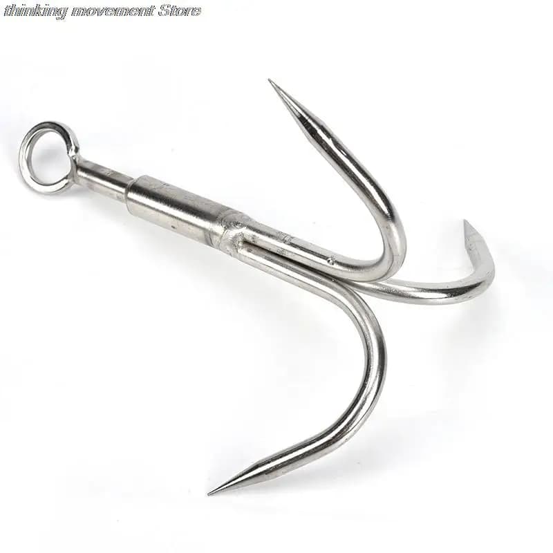 3 Claws Stainless Steel Survival Folding Grappling Hook, Outdoor Multifunctional Carabiner Travel Rescue Climbing Tool
