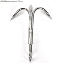 3 Claws Stainless Steel Survival Folding Grappling Hook, Outdoor Multifunctional Carabiner Travel Rescue Climbing Tool