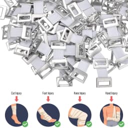 10/20/30Pcs Replacement Elastic Bandage Wrap Stretch Metal Clips Fixation Clamps Hooks First Aid Kit for Sport White/Coffee