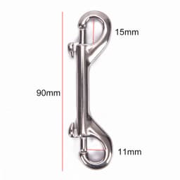 DIZETION 65mm 90mm 100mm 115mm Double Ended Scuba Diving Hook Zinc Alloy Eye Bolt Snap Hook Quick Draw Link Carabiner