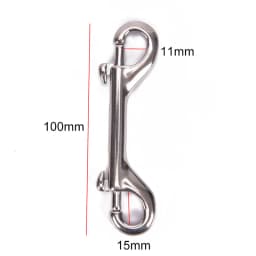 DIZETION 65mm 90mm 100mm 115mm Double Ended Scuba Diving Hook Zinc Alloy Eye Bolt Snap Hook Quick Draw Link Carabiner