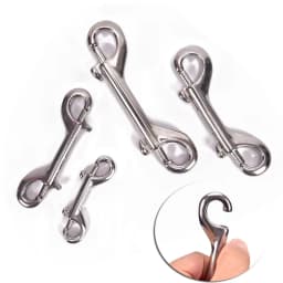 DIZETION 65mm 90mm 100mm 115mm Double Ended Scuba Diving Hook Zinc Alloy Eye Bolt Snap Hook Quick Draw Link Carabiner