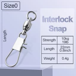 FishTrip Fishing Snap Swivel Interlock Snap Ball Bearing Swivels Stainless Steel Cross Lock Clip Squid Fishing Connector