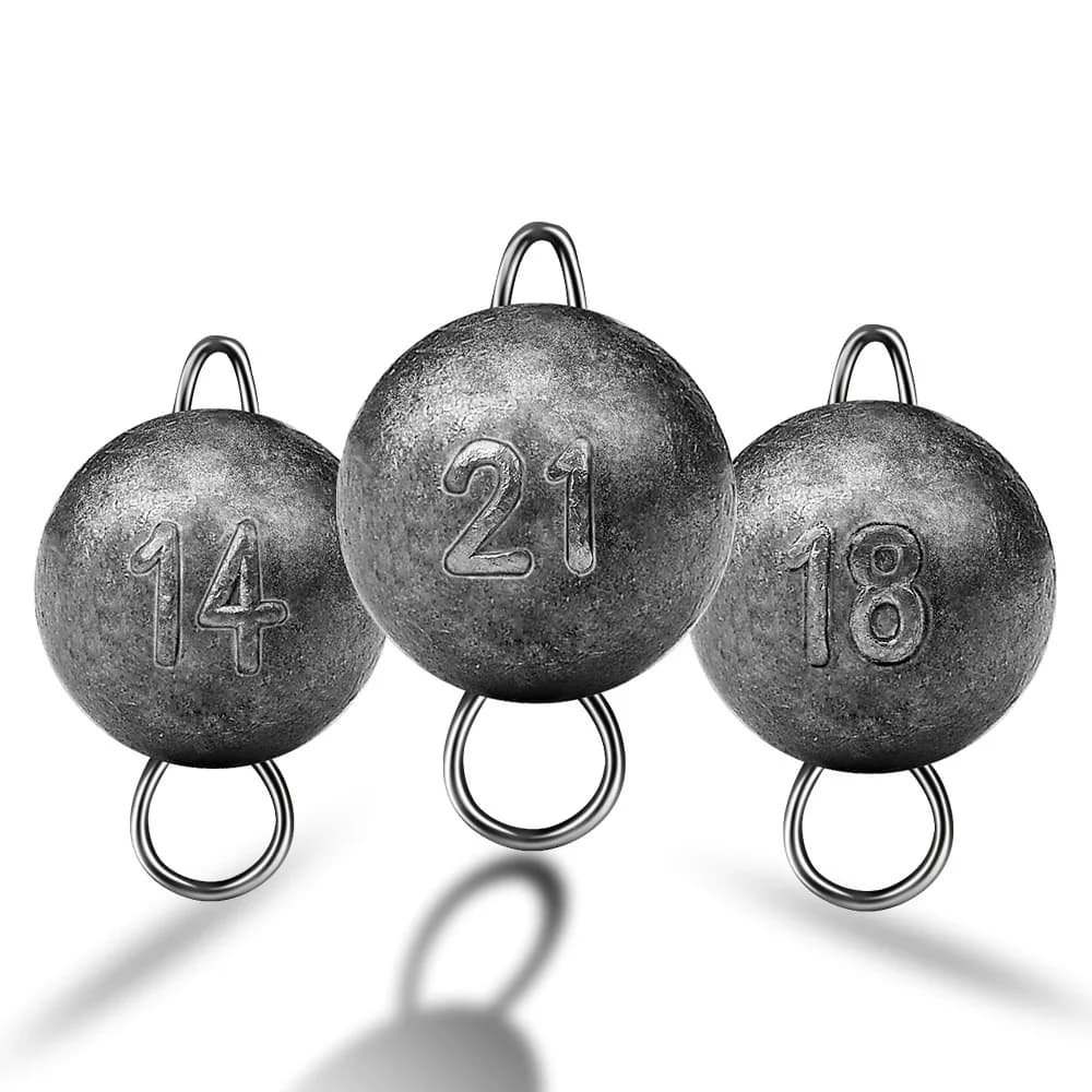 Fishing Accessories Leaded Jig Head 3g 5g 7g 10g 12g 14g 18g 21g Lead Pendant Round Pendant Lead Sinkers Fishing Sinker For Lure