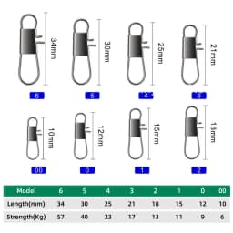 DNDYUJU 50-100pcs Carbon Steel Fishing Connector Fishing Snap Pin Rolling Swivel Fishing Lure Tackle Fishing Hook Tool Snap
