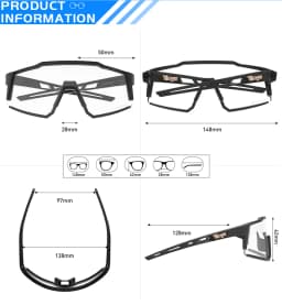 Cycling Sunglasses Bike Eyewear Sports Dark Glasses Cycling Glasses Black Polarized Lens Eyepieces Outdoor Bicycle Goggles