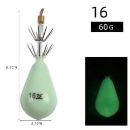 Squid Hooks Bionic Lifelike Sea Fishing Luminous Glow-in-the-Dark Drip Shape Octopus Bilayer Double Layers 10 Claws Lead Drop