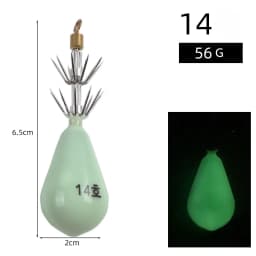 Squid Hooks Bionic Lifelike Sea Fishing Luminous Glow-in-the-Dark Drip Shape Octopus Bilayer Double Layers 10 Claws Lead Drop