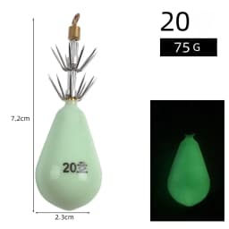 Squid Hooks Bionic Lifelike Sea Fishing Luminous Glow-in-the-Dark Drip Shape Octopus Bilayer Double Layers 10 Claws Lead Drop
