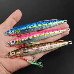3D Metal Jig 60g 80g 100g 120g 150g 200g Sea Biomimetic Fish Iron Plate Bait Wobbler Fishing Lure Artificial Ocean Boat Fishing