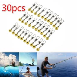 30pcs/set Fishing Float Bobber Stops Space Beans Connectors Sea Saltwater Fishing Tools Equipment Plastic Metal NEW SET