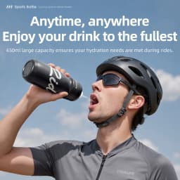 CYCLAMI Cycling Water Bottle 650ml Ultra Light Leak-proof Squeezable Taste-free Camping Hiking Sports Bicycle Kettle